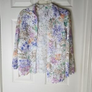 Alfred‎ Dunner Floral Crochet Women's Jacket SP